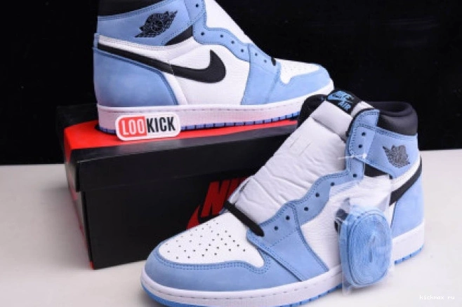 Cheap MAX UNIVERSITY RETRO 1 JORDAN BLACK WHITE AIR BLUE 555088-134 HIGH 0627